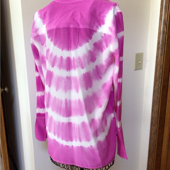 J Crew PINK Tie Dyed 100% SILK tunic NWT XS - Picture 11 of 11